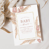 Budget Pampas Grass Boho Baby shower Uitnodiging