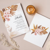Budget Pampas Grass Boho Baby shower Uitnodiging