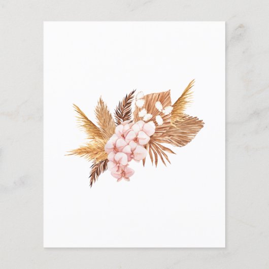 Budget Pampas Grass Boho Baby shower Uitnodiging (Achterkant)