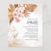 Budget Pampas Grass Boho Baby shower Uitnodiging (Voorkant)
