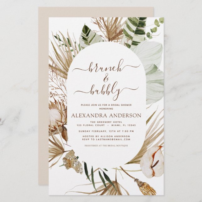 Budget Pampas Grass Boho Brunch & Bubble (Voorkant / Achterkant)
