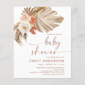 Budget Pampas Grass Boho Desert Baby shower Flyer (Voorkant)