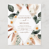 Budget Pampas Grass Boho Eucalyptus Wedding Flyer (Voorkant)