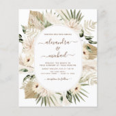 Budget Pampas Grass Boho Eucalyptus Wedding Flyer (Voorkant)