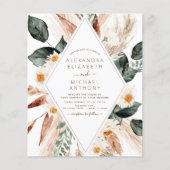 Budget Pampas Grass Boho Eucalyptus Wedding Flyer (Voorkant)