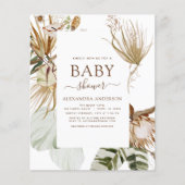 Budget Pampas Grass Boho Tropical Baby shower Flye Flyer (Voorkant)