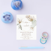 Budget Pampas Grass Boho Tropical Wedding Flyer (Enkel)