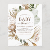 Budget Pampas Grass Boho Tropisch Baby shower (Voorkant)