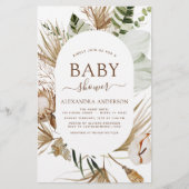Budget Pampas Grass Boho Tropisch Baby shower (Voorkant)