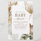 Budget Pampas Grass Boho Tropisch Baby shower (Voorkant)