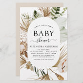 Budget Pampas Grass Boho Tropisch Baby shower (Voorkant / Achterkant)