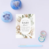 Budget Pampas Grass Boho Tropisch Baby shower Flyer (Enkel)
