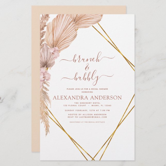 Budget Pampas Grass Brunch Bubble Boho (Voorkant / Achterkant)