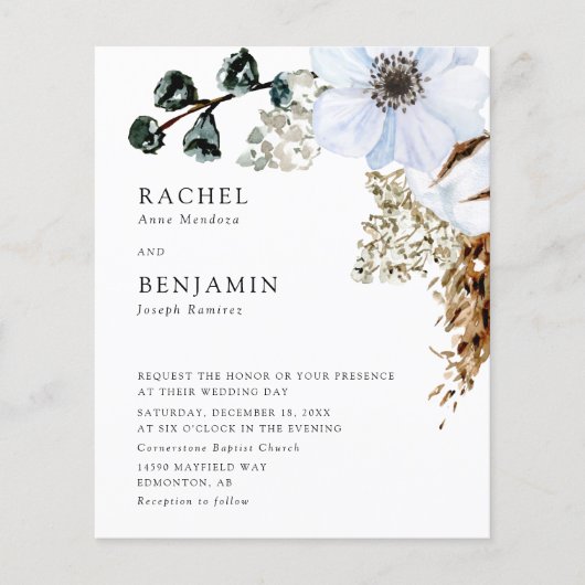 Budget Pampas Grass Elegant Boho Wedding Floral (Voorkant)