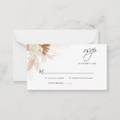 Budget Pampas Grass Floral Wedding RSVP Kaart Notitiekaartje (Voorkant)