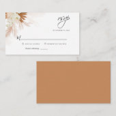 Budget Pampas Grass Floral Wedding RSVP Kaart Notitiekaartje (Voorkant / Achterkant)