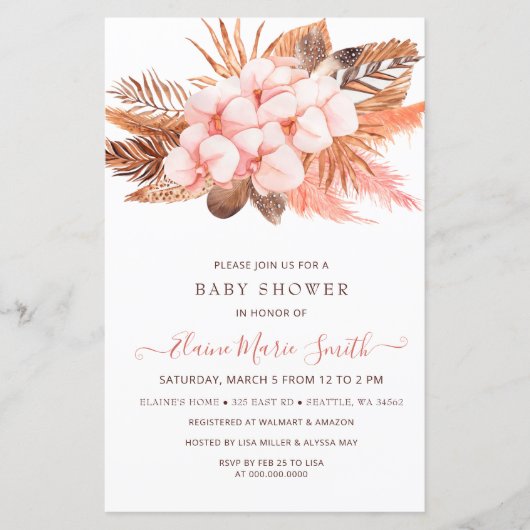 Budget Pampas Grass Girl Baby shower (Voorkant)