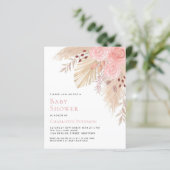 Budget Pampas Grass Girl's Baby shower Uitnodiging (Staand voorkant)