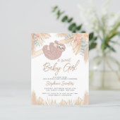 Budget Pampas Grass Girl's Baby shower Uitnodiging (Staand voorkant)