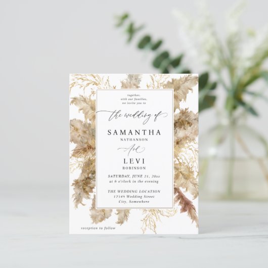 Budget Pampas Grass & Gold Boho Wedding (Staand voorkant)