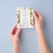 Budget Pampas Grass & Gold Boho Wedding Flyer (Hand)