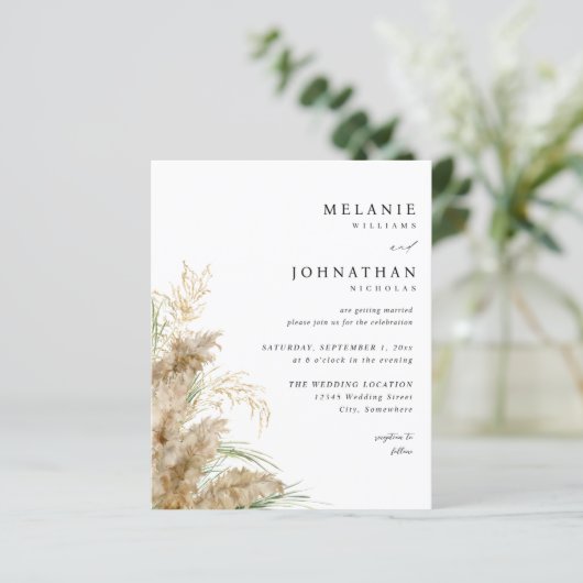 Budget Pampas Grass & Gold Wedding 2 (Staand voorkant)