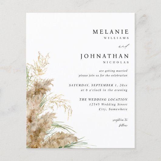 Budget Pampas Grass & Gold Wedding 2 (Voorkant)