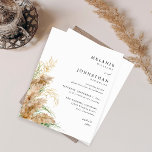 Budget Pampas Grass & Gold Wedding 2<br><div class="desc">** SATIN PAPIER IS PAPIER THIN. UPGRADE HET PAPIER VOOR EEN THICKERPAPIER. HEEFT EEN OPTIE VOOR BEVELINGEN. *** Bespaar geld op uitnodigingen met deze kleinere uitnodiging die een optie voor enveloppen heeft. Maak je gasten klaar voor de geweldige bruiloft met je Boho, Bohemian Pampas Grass & Gold Wedding uitnodigingen. Wil...</div>