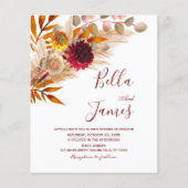 Budget Pampas Grass Herfst Foliage Wedding Invite (Voorkant)