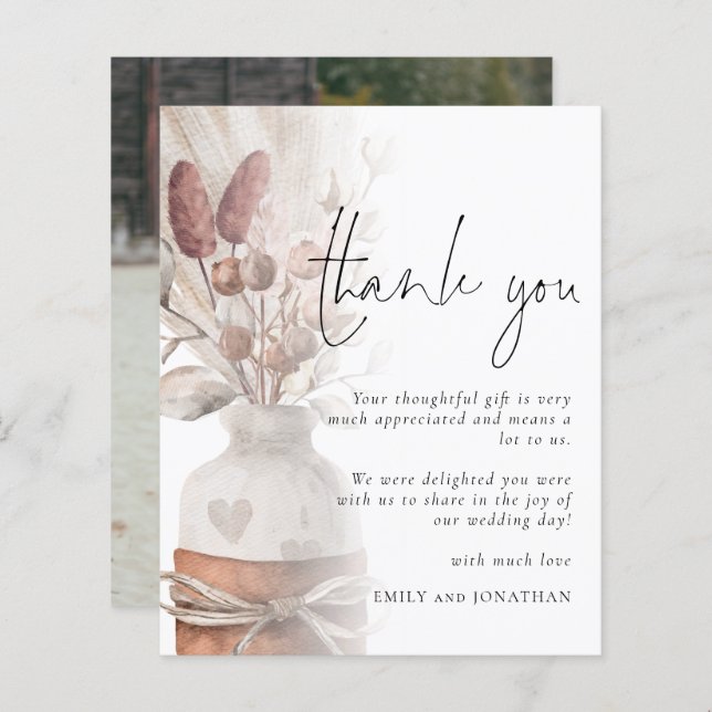 Budget Pampas Grass Overlay Foto Weddenschap Bedan (Voorkant / Achterkant)