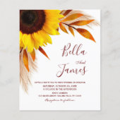 Budget Pampas Grass Sunflower Wedding Invitting (Voorkant)