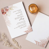 Budget Pampas Grass Terracotta Chic Wedding Invite