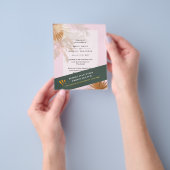 BUDGET Pampas Grass Terracotta Pink Wedding Invite Flyer (Hand)