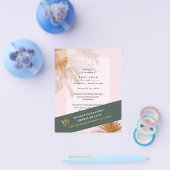BUDGET Pampas Grass Terracotta Pink Wedding Invite Flyer (Enkel)