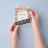 BUDGET Pampas Grass Terracotta Pink Wedding Invite Flyer (Hand)