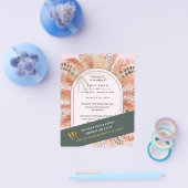 BUDGET Pampas Grass Terracotta Pink Wedding Invite Flyer (Enkel)