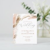 Budget Pampas Grass Terracotta QR Wedding Invite (Staand voorkant)