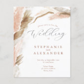 Budget Pampas Grass Terracotta QR Wedding Invite (Voorkant)