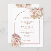 Budget Pampas Grass Terracotta Wedding Uitnodiging (Voorkant / Achterkant)