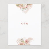 Budget Pampas Grass Terracotta Wedding Uitnodiging (Achterkant)