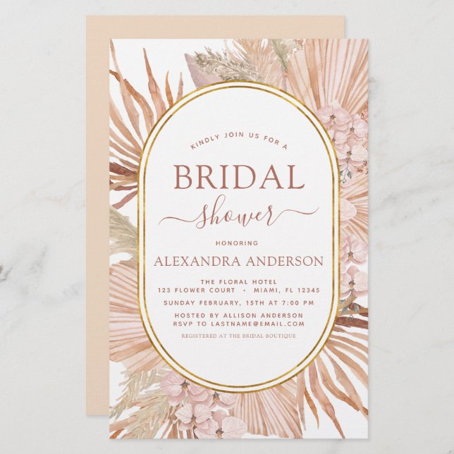 Budget Pampas Grass Vrijgezellenfeest Bohemian Boh (Voorkant / Achterkant)