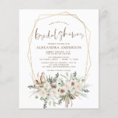 Budget Pampas Grass Vrijgezellenfeest Boho Uitnodi Flyer (Voorkant)