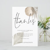 BUDGET Pampas Grass Wedding 3 Foto Quote Bedankt (Staand voorkant)