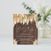 Budget Pampas Grass Wood Baby shower Uitnodiging (Staand voorkant)