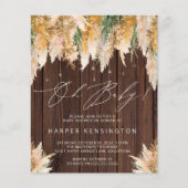Budget Pampas Grass Wood Baby shower Uitnodiging (Voorkant)