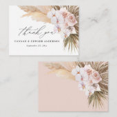 budget pampas grassen botanische bruiloft bedankt notitiekaartje (Voorkant / Achterkant)