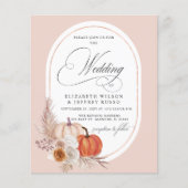 Budget Pampas Pumpkin Fall bruiloft uitnodiging (Voorkant)