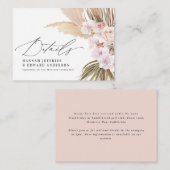 budget pampas rustige bruiloft RSVP Notitiekaartje (Voorkant / Achterkant)
