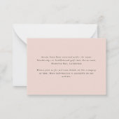 budget pampas rustige bruiloft RSVP Notitiekaartje (Achterkant)