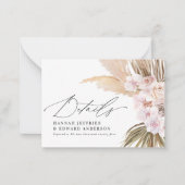 budget pampas rustige bruiloft RSVP Notitiekaartje (Voorkant)